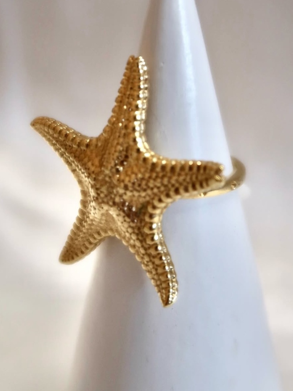 Gold starfish ring